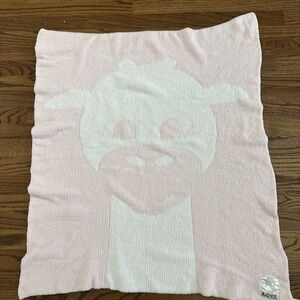 Love By‎ Little Giraffe Baby Blanket Pink White Plush Soft Nursery Lovey
